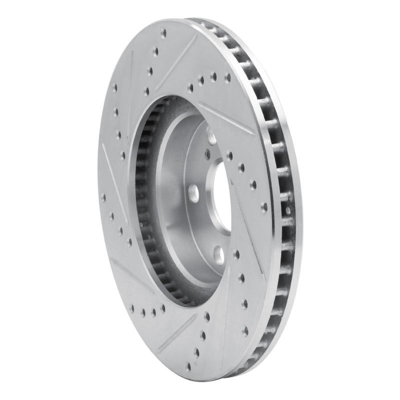 Pontiac Vibe Brake Rotor (1) - Front Right - R1 Concepts - Drilled & Slotted - Silver - `00-`10